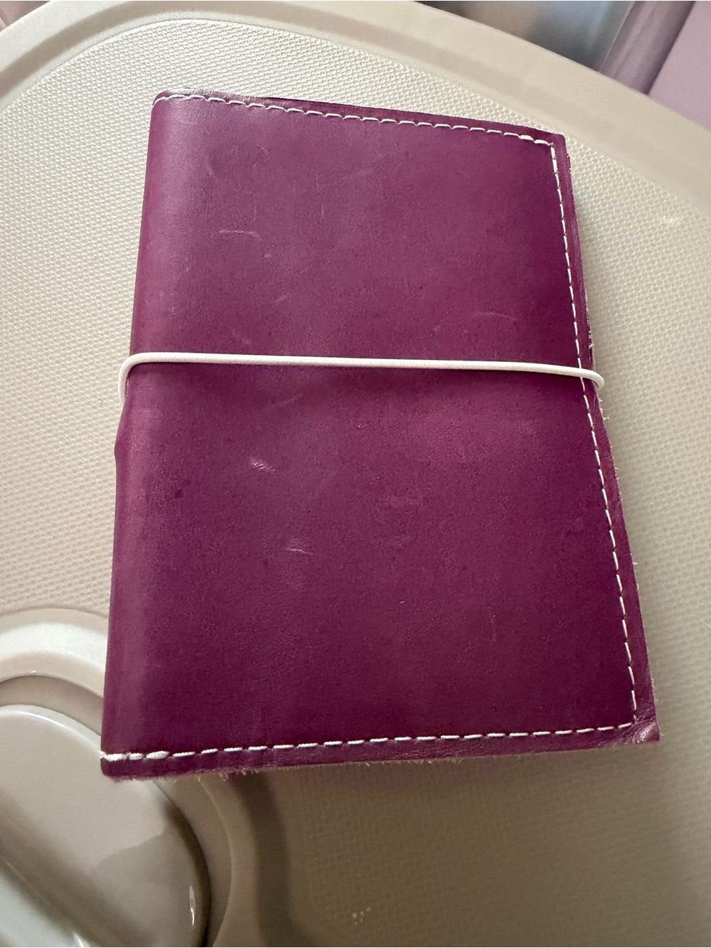 Foxy Fix Leather Traveler’s Notebook Cover in Plum/Fuschia - smaller than A6